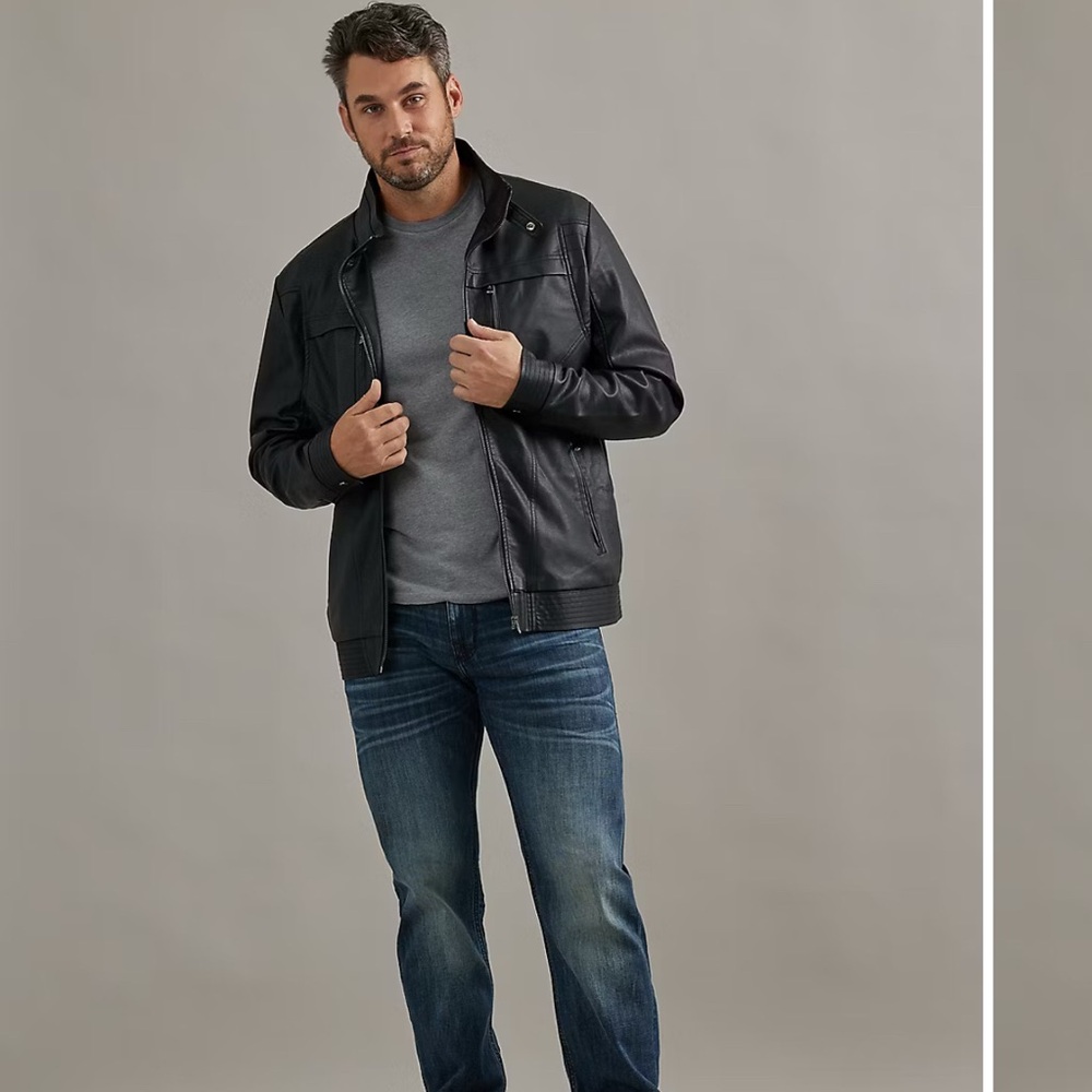 MEN'S VEGAN LEATHER BIKER JACKET